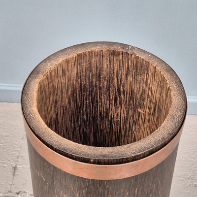 Lot 51 - Vintage copper bound palm wood (?) tapered...