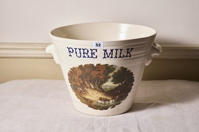 Lot 52 - A vintage pottery dairy bowl,,landscape...
