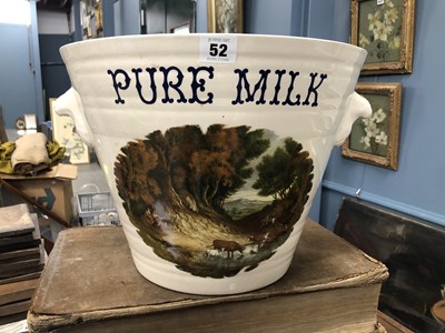 Lot 52 - A vintage pottery dairy bowl,,landscape...