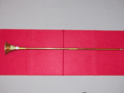 Lot 1620 - Two Royal Mail copper coaching horns, each...