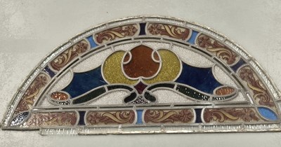 Lot 1621 - Two rectangular panels of leaded glass...