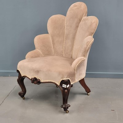 Lot 1623 - A 19th century mahogany cloud back chair...