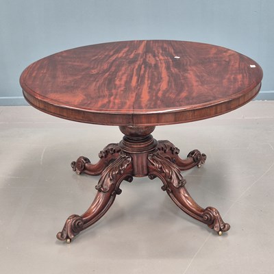 Lot 1625 - A 19th century mahogany breakfast table, the...