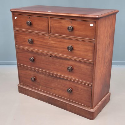 Lot 1633 - A 19th century mahogany chest of two short and...