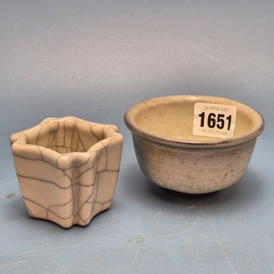 Lot 1651 - A Chinese pale mauve jun type glazed bowl. ...