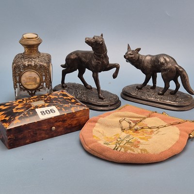 Lot 806 - A tortoiseshell jewellery box, the lid.   13...