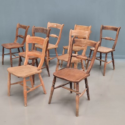 Lot 1658 - A harlequin set of eight Oxford type dining...