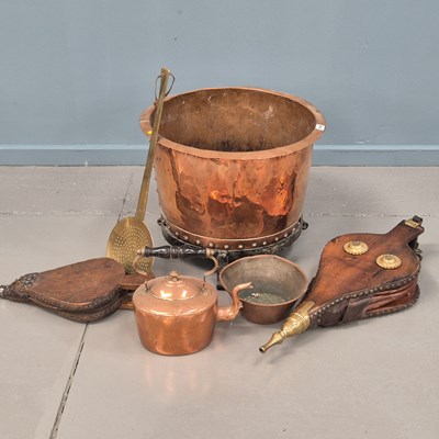 Lot 1660 - A copper copper with a removable iron foot...
