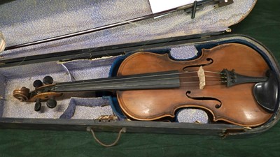 Lot 1684 - A cased late 19th century violin labelled for...