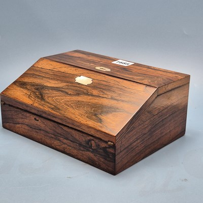 Lot 1685 - A 19th century rosewood writing slope, a...
