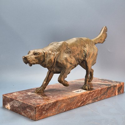 Lot 851 - A patinated copper figure of a retriever...