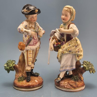 Lot 855 - A pair of 19th century Derby gardener...