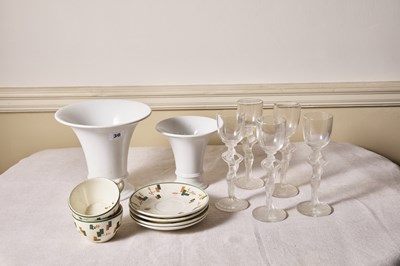 Lot 36 - Two Berlin art deco flared vases, height of...