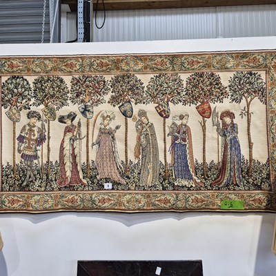 Lot 1 - A classical style tapestry type small banner.