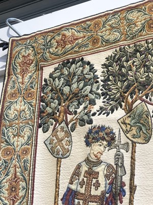 Lot 1 - A classical style tapestry type small banner....