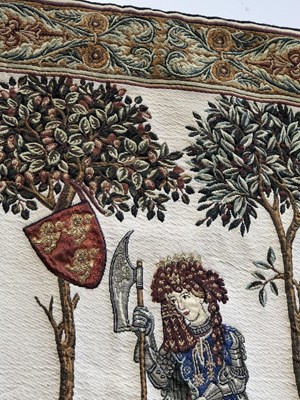 Lot 1 - A classical style tapestry type small banner....