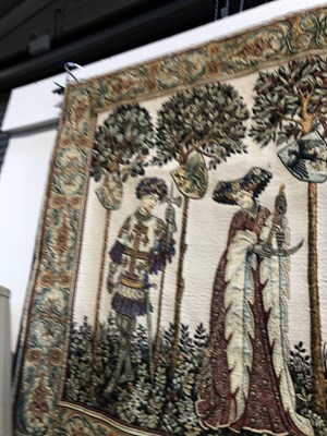 Lot 1 - A classical style tapestry type small banner....
