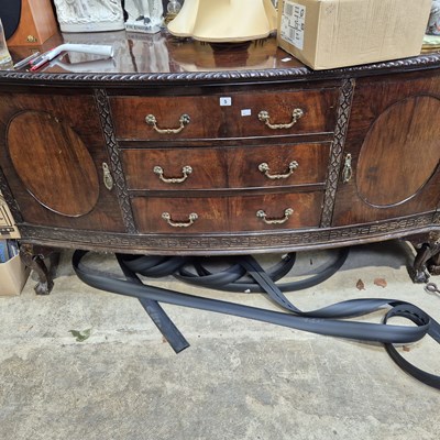 Lot 5 - A mahogany bowfront Georgian style sideboard.