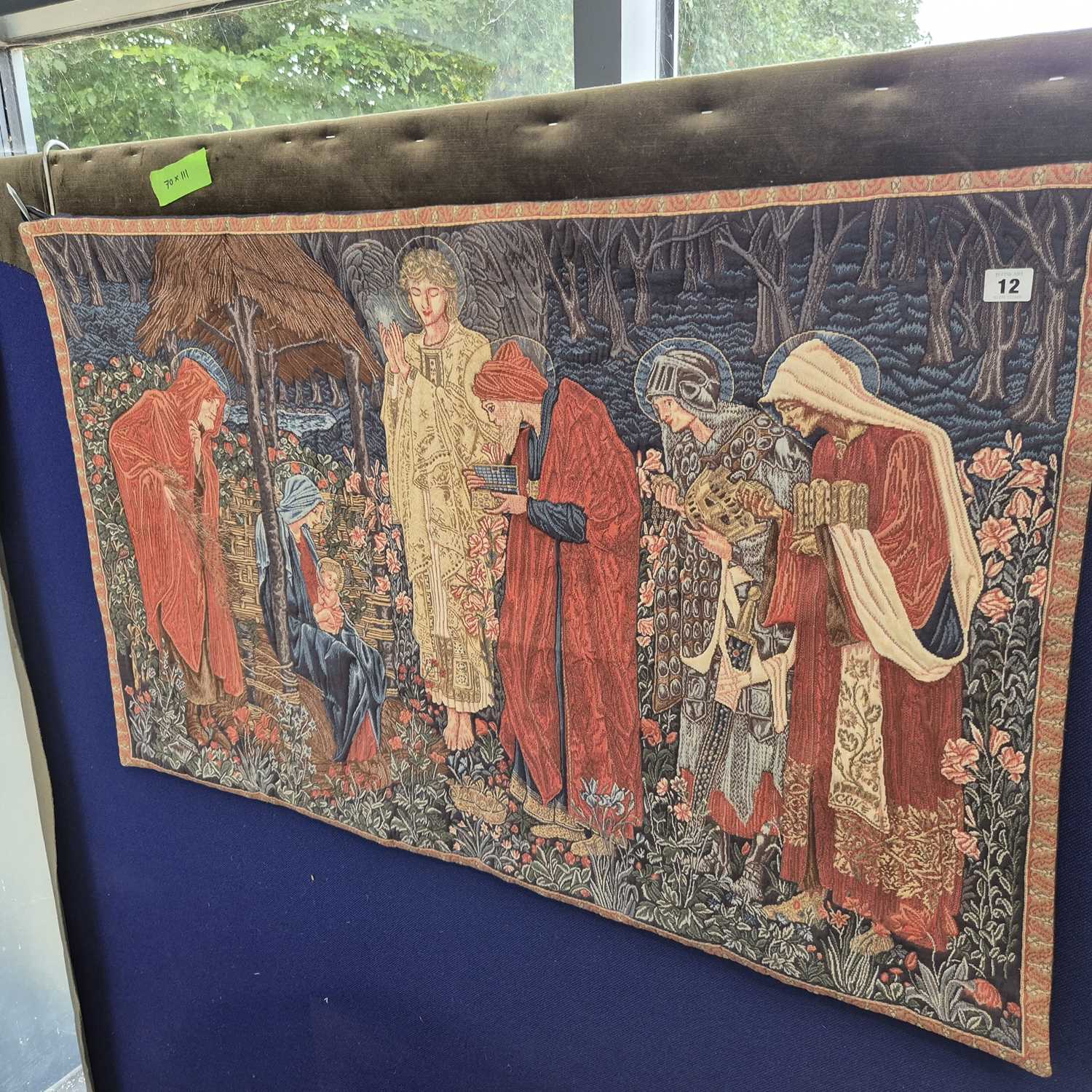 Lot 12 - A tapestry type banner. 111 x 70 cm