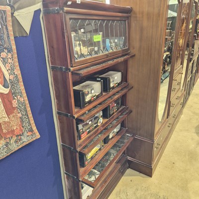Lot 13 - A Globe wernicke five tier bookcase with lead...