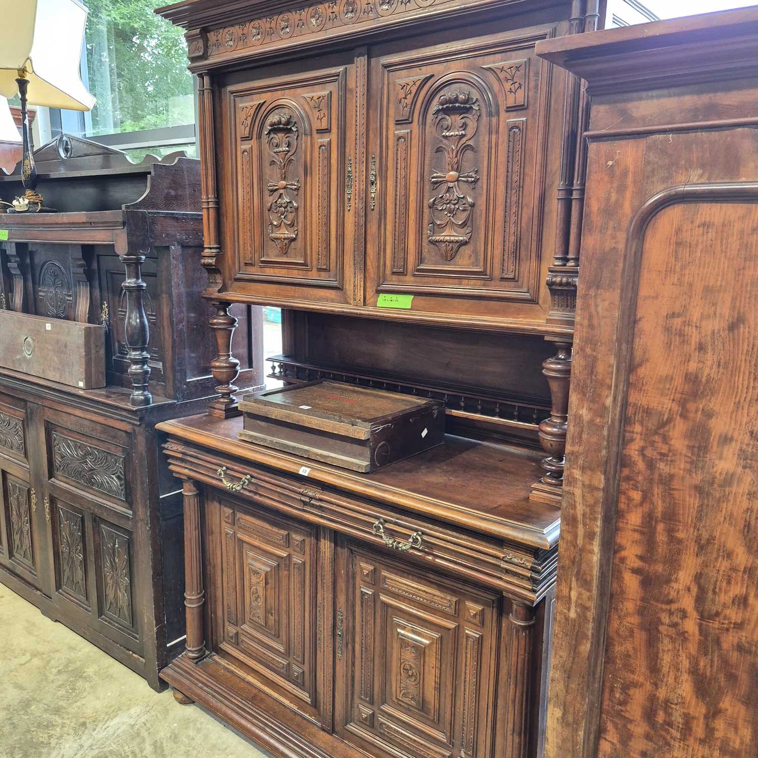 Lot 19 - A Large french walnut side cabinet /server 140...