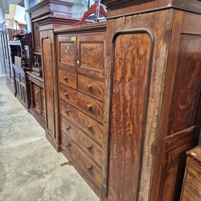 Lot 21 - A Victorian mahogany compactum wardrobe.  x x cm