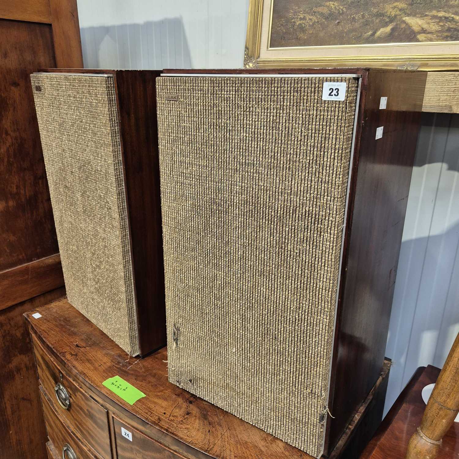 Lot 23 - A pair of leak speakers.