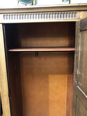 Lot 36 - A small oak hall cupboard. 75 x 42 x h 179 cm.