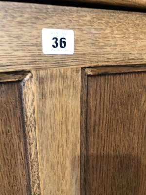 Lot 36 - A small oak hall cupboard. 75 x 42 x h 179 cm.