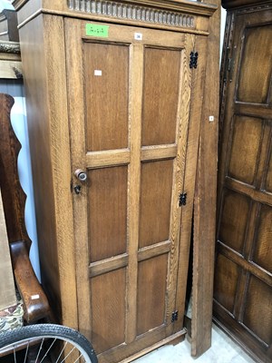 Lot 36 - A small oak hall cupboard. 75 x 42 x h 179 cm.