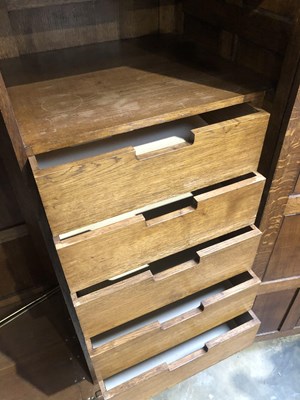 Lot 38 - An oak panel door wardrobe. 130 x 65 x h 187 cm.