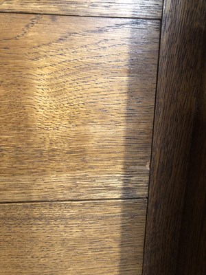 Lot 38 - An oak panel door wardrobe. 130 x 65 x h 187 cm.
