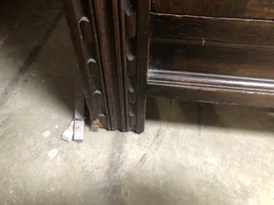 Lot 38 - An oak panel door wardrobe. 130 x 65 x h 187 cm.