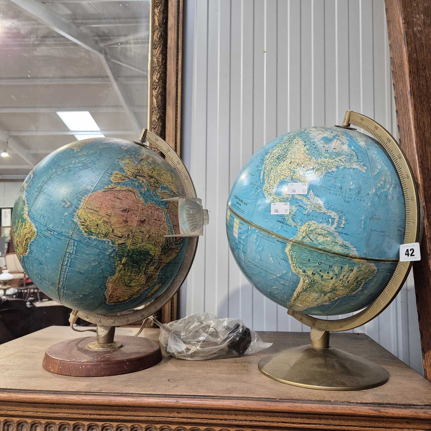 Lot 42 - Two world globes.
