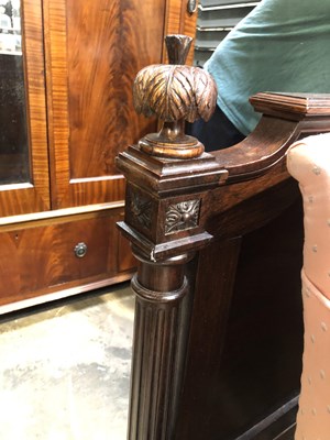 Lot 46 - A French rosewood double bed frame. H 145 W...