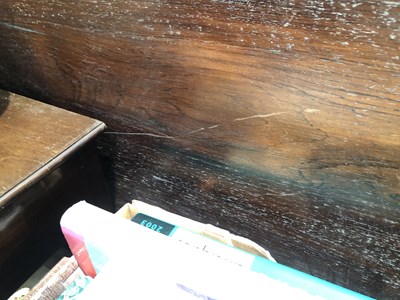 Lot 46 - A French rosewood double bed frame. H 145 W...