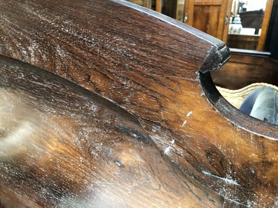 Lot 46 - A French rosewood double bed frame. H 145 W...