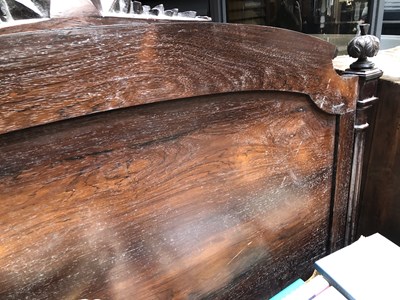 Lot 46 - A French rosewood double bed frame. H 145 W...