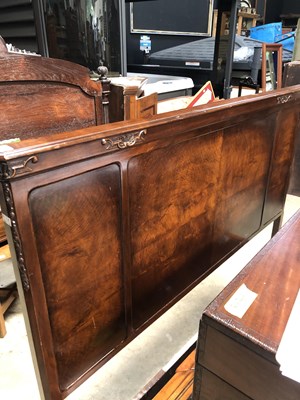 Lot 52 - An early 20th-century walnut double bed. 139 x...