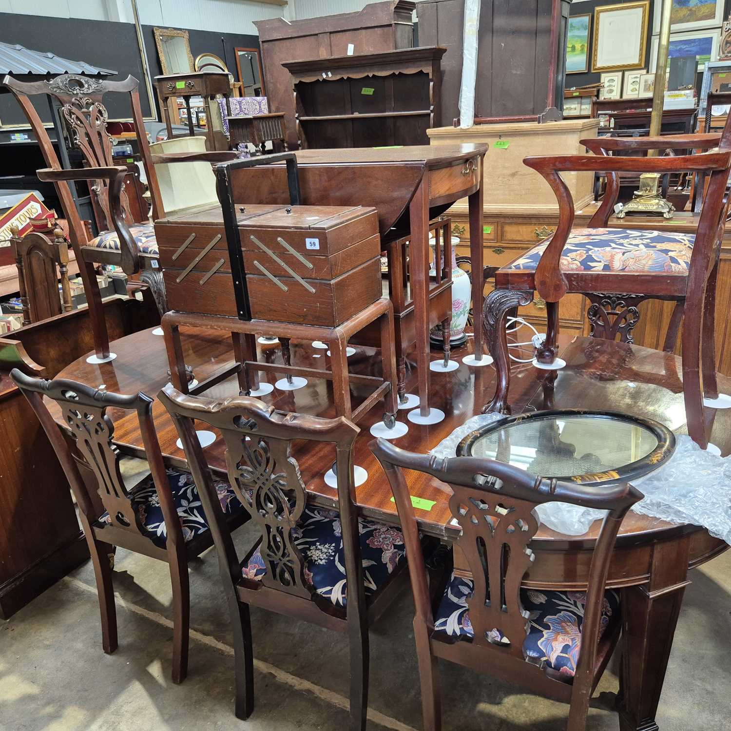 Lot 57 - A set of eight Georgian-style dining chairs...