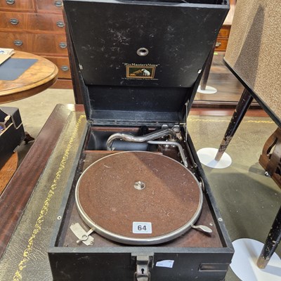 Lot 64 - A portable gramophone.