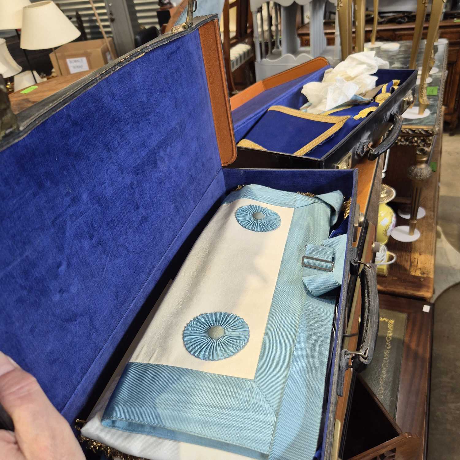Lot 66 - Two cases of Masonic regalia.