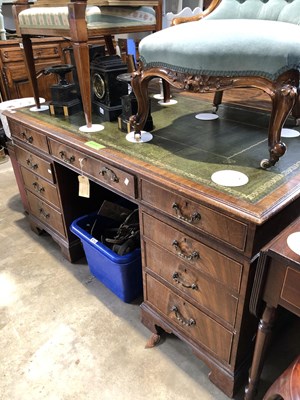 Lot 75 - A good quality mahogany twin pedestal desk....