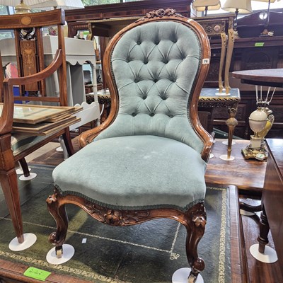 Lot 78 - A late Victorian nursing chair.
