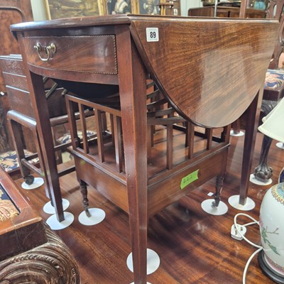 Lot 89 - A 19th-century mahogany oval Pembroke table...