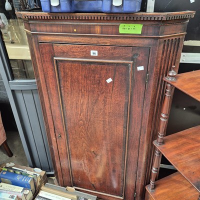 Lot 96 - A Georgian panel door corner cabinet. 82 x 45...