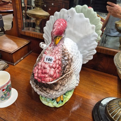 Lot 100 - A turkey tureen.