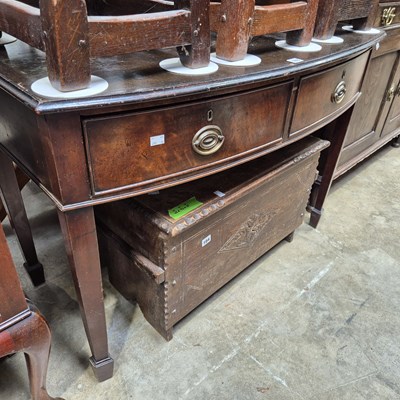 Lot 103 - A mahogany two-drawer side table.