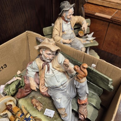 Lot 107 - A Capodimote and other various figurines.