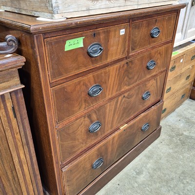 Lot 115 - An Edwardian inlaid mahogany chest of five...